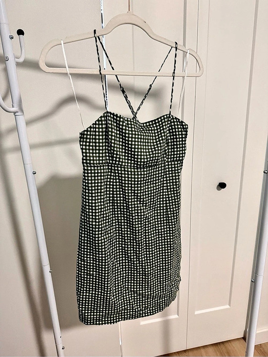 Urban Outfitters Dresses & Skirts - Urban Outfitters Gingham Mini Dress in Green & White Size 4